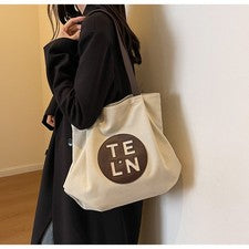 Mujer Moda Simple Lona Bolso de Hombro Versátil Informal Bolso de Mano