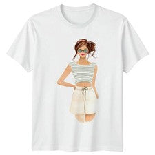 Moda Mujer Camiseta Gráfica Acuarela Hombres Mujeres Verano Estilo de Vida Top