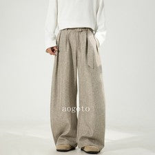 Pantalones de vestir largos estilo italiano retro para hombre pierna ancha pantalones rectos pantalones informales