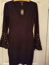 VESTIDO MUJER INC TALLA S NEGRO 80% VISCOSA NUEVO CON ETIQUETAS $129 ENVÍO GRATUITO