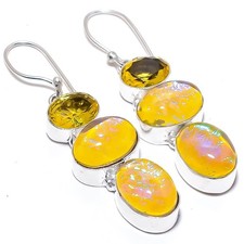 Pendiente de joyería de plata esterlina 925 con piedras preciosas de...