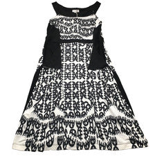 Vestido para mujer Eroke talla L negro blanco geométrico sin mangas bolsillos nuevo con etiquetas $205