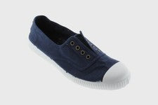 Zapatos Victoria Mujer.Dora Slip On Plimsolls.Algodón Orgánico.Azul Marino.Nuevo Stock.