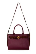 Versace Cuero Granulado y Gamuza Dorado Medusa Grande Bolso de Mano Bolso de Hombro