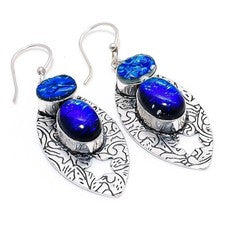 Pendiente de joyería de plata esterlina 925 hecho a mano con piedras...