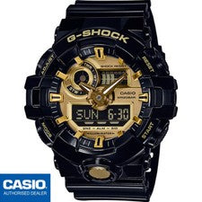 CASIO GA-710GB-1AER⎪GA-710GB-1A⎪Original⎪G-SHOCK Trending⎪Hombre⎪NEGRO⎪Dorado