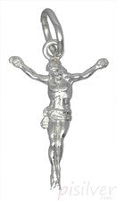Genuino 925 Plata de Ley Cuerpo de Jesucristo Crucifijo Pequeño Dije Colgante