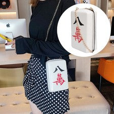 Mahjong Bolso para Teléfono Móvil Simple PU Bandolera Bolso Mini Monedero Mujeres Monedero