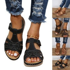 Sandalias de cuña ortopédicas informales para mujer Zapatos de verano Cómodos Zapatos planos Talla