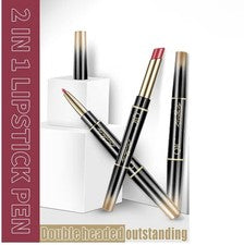Lápiz labial de doble cabeza delineador de labios 2 en 1 mate impermeable QIC tono de belleza # 1