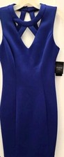 $98 GUESS BONITO VESTIDO DE MODA FORRADO DE COBALTO PARA MUJER! TALLA 4 ¡NUEVO CON ETIQUETAS!
