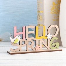 2 piezas decoraciones de primavera letras mesa granja adornos de escritorio