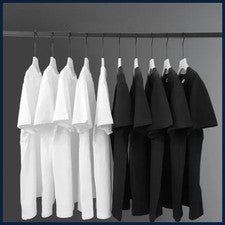 Camisetas lisas 100 % algodón para hombre, manga corta, blanco negro tendencia de moda