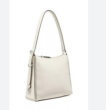 CALVIN KLEIN Mandy Imitación Cuero Mujer Bolso de Hombro Monedero - Blanco