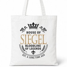 Bolso de Mano SIEGEL Family Surname House Of White Algodón