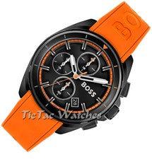 NUEVO RELOJ HUGO BOSS HB 1513957 HOMBRE VOLANE CRONÓGRAFO CORREA SEDA NARANJA ¡OFERTA!