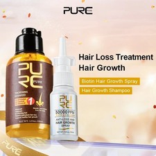Set de spray para el crecimiento del cabello y champú de jengibre de biotina productos para el tratamiento de la pérdida