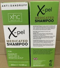 2 x 300 ml Xpel Champú Medicado Tratamiento/Caspa Psoriasis Piel Seca Picazón Cuero Cabelludo