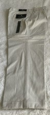 Ralph Lauren Hombres Resistente a las Arrugas 100% Algodón Beige Pantalones Plisados 38Wx29L NUEVO