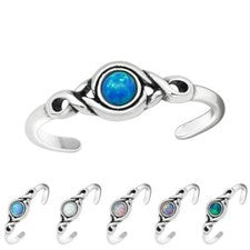 Anillo de dedo del pie - plata real 925 - anillo de dedo ópalo anillo de pie ajustable regalo novia