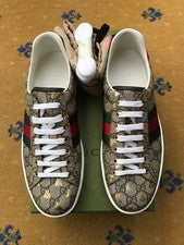 Gucci Ace Zapatillas Zapatos Monograma Red de Abeja Rojo Para Hombres EE. UU. 11 UK 10.5 44+ NUEVO
