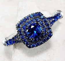 Anillo de plata de ley 925 de cianita tratada térmicamente de 2 quilates talla 6,7,8,9 MR1
