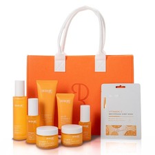 Vitamina C cuidado facial cuidado de la piel set de regalo suero crema máscaras tónico 17 piezas