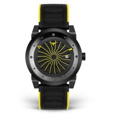 Zinvo Stinger Automatico Acciaio Giallo Silicone Datario Nero Orologio Uomo
