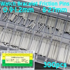 300 piezas 0,9 mm 1,0 1,1 1,2 mm extremo moleteado pasadores de enlace de fricción pasador de correa de reloj 8-27 mm