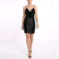 Vestido de mujer elástico talla S encaje vestido de cóctel vestido negro
