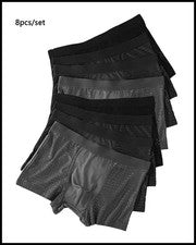 Juego de 8 bragas transpirables sin rastro de moda de malla de seda helada para hombre ropa interior para hombre