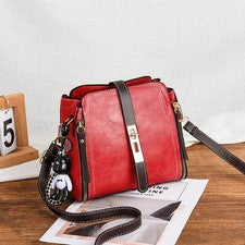 Bolso de hombro bandolera pequeño negro con aspecto de charol para mujer