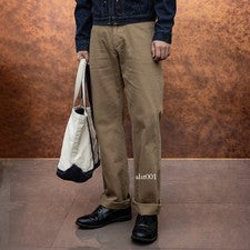 Pantalones rectos retro estilo americano para hombre 100 % algodón trabajo carga pantalones largos talla