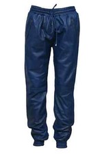 Pantalón Jogger de Moda Piel de Cordero Real Informal Azul Pantalón Elegante Hombres Cuero