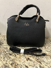 Bolso Bandolera Valentina Mujer Negro Herrajes Dorados