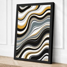 Impresión en lienzo geométrica de ritmos ondulados arte de pared decoración del hogar listo para colgar