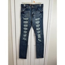 Pantalones de mezclilla Waimea New York ajustados azules desgastados para hombre talla cintura 30 x 32