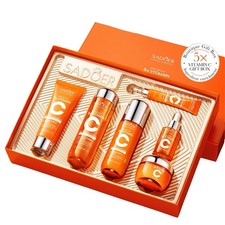 Juego de 6 juegos de cuidado de la piel con vitamina C SADOER crema facial limpiador facial suero tónico