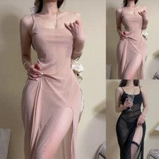 Mode Brand New Damen Nachtwäsche Schlafkleid Sexy Zubehör Hoher Schlitz