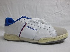 Zapatillas deportivas bajas de cuero blanco azul Reebok talla 12 M NPC nuevas para hombre nuevas sin caja