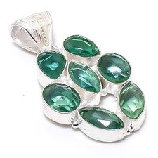 Colgante de joyería de plata esterlina 925 hecho a mano con piedras...