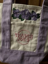 Mini Bolso de Mano de Lona Trader Joes Bordado de Hibisco TU NOMBRE Personalizado