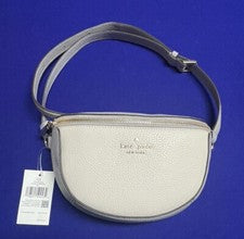 Riñonera Kate Spade New York Lena Cinturón Cintura Cuero Gris NUEVO