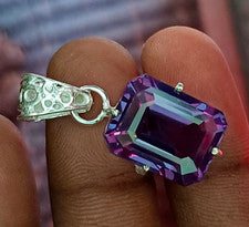 Colgante de piedras preciosas naturales de plata 925 con certificación de alejandrita cambio de color de 18,60 quilates