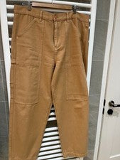 Pantalones estilo chino para hombre color tostado claro 5 bolsillos trabillas para cinturón 38" cintura nunca usados