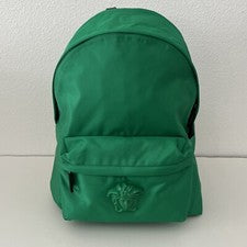 Mochila Versace Nylon Medusa Nueva con Etiquetas Tela Verde Precio de venta sugerido por el fabricante $1450