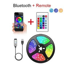 Tira LED 5m RGB Bluetooth con mando luz ambiente TV decoración hogar