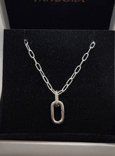 Dije colgante de eslabones de collar de plata de ley 925 mejor regalo para su caja disponible