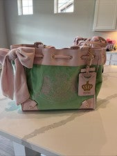 Nuevo Bolso de Mano Juicy Couture Nuevo Love Chapter Verde Escarcha Rosa Claro Daydreamer