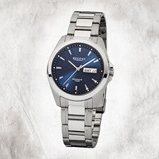 Regent Acero Hombre Reloj F-526 Reloj de Cuarzo Pulsera de Plata URF526